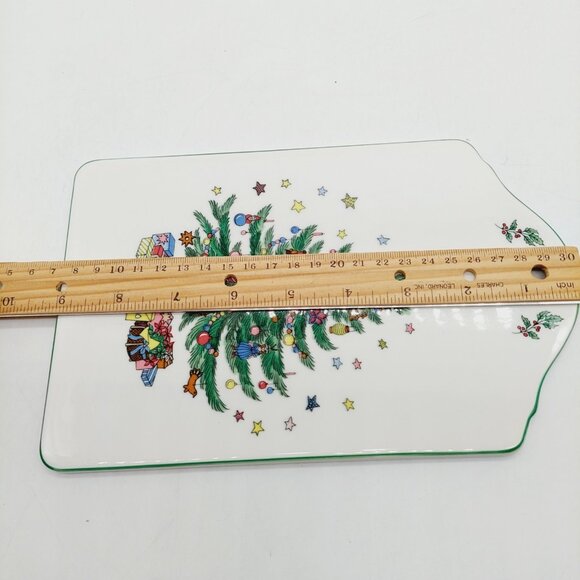 Nikko Happy Holidays Ceramic Christmas Tree Snack Cheese Board No Box - Picture 4 of 6